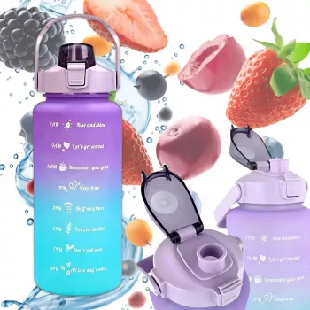 Extralink Motivational Bottle, vandens butelis, 2000 ml, violetinė-mėlyna, BUT-992