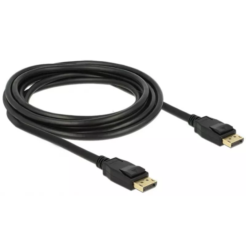 Delock - DisplayPort kabelis - DisplayPort (kištukas) į DisplayPort (kištukas) - 3 m - su užraktu - juodas