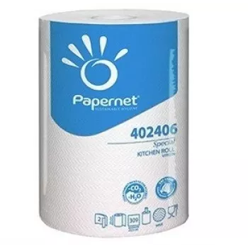 Papernet specialus rankšluosčių ritinėliai, popieriniai, 2 sluoksnių, 60 m, celiuliozė, balti (402406-1)