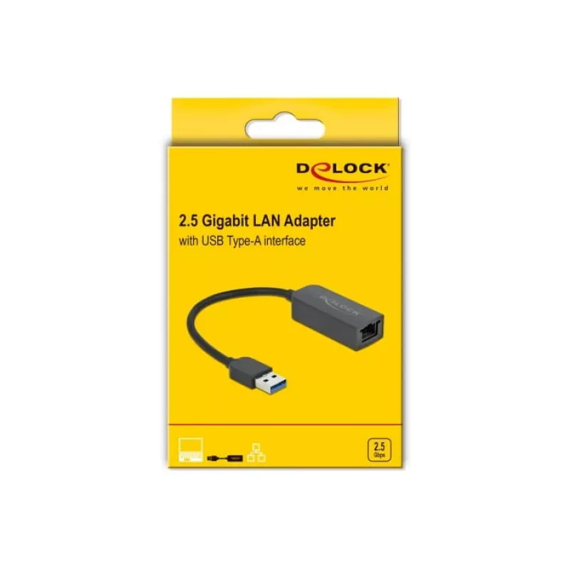 Adapter USB Type-A kištukas to 2.5 Gigabit LAN DeLOCK 66646