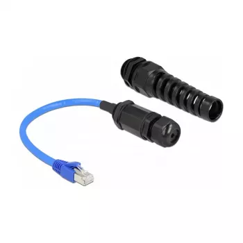 Tinklo kabelis DeLOCK 66809 juodas mėlynas 0,25 m Cat6 SF/UTP