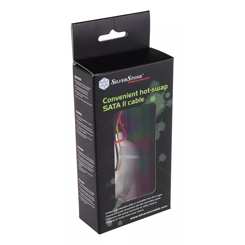 SATA kabelis Sidabrinėstone CP05 0,5 m juodas