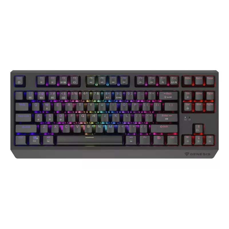 GENESIS Thor 230 TKL klaviatūra, skirta žaidimams USB + RF belaidė + Bluetooth QWERTY US anglų juoda