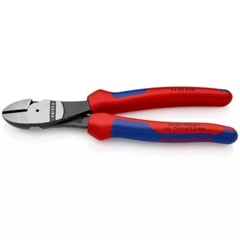Kerpamosios replės Knipex Side Cutter 74 02 200 SB — 200 mm, izoliuotos ergonomiškos rankenos