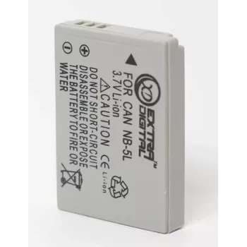 Įkraunama baterija extra digital NB-5L 3,7V 1000mAh suderinamiems kompaktiniams fotoaparatams ir įrenginiams