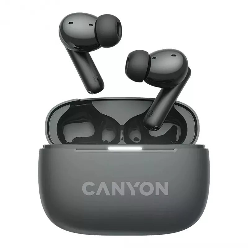 CNS-TWS10BK „Canyon“ belaidės ausinės True Wireless Stereo (TWS) į ausis, skirtos skambučiams/muzikai/sportui/kasdieniam naudojimui, USB Type-C, Bluetooth, juodos (CNS-TWS10BK)