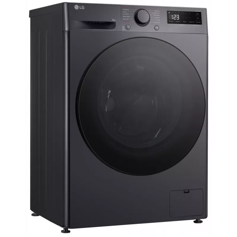 Skalbimo mašina LG F2WR508S2M — priekinio įkrovimo, 8 kg, 1200 aps./min, A efektyvumo, 60×48 cm, LED, vidutiniškai juoda