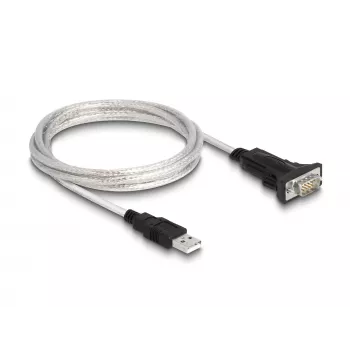 DeLOCK 63465 Serial kabelis Juoda Transparent 1.8m USB Type-A DB-9