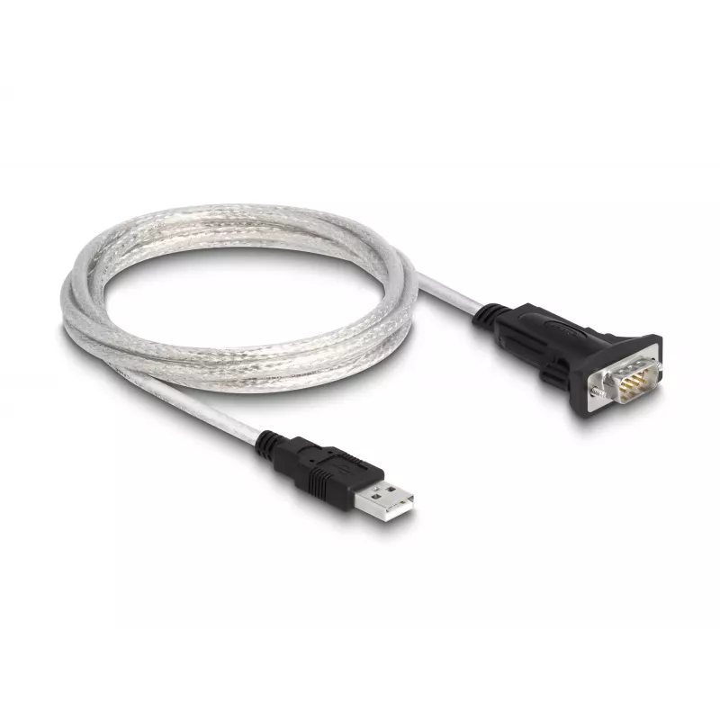 DeLOCK 63465 Serial kabelis Juoda Transparent 1.8m USB Type-A DB-9