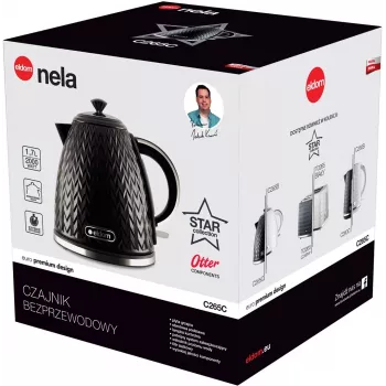 ELDOM NELA virdulys, 1,7 l talpa, 2000 W galia, juodas