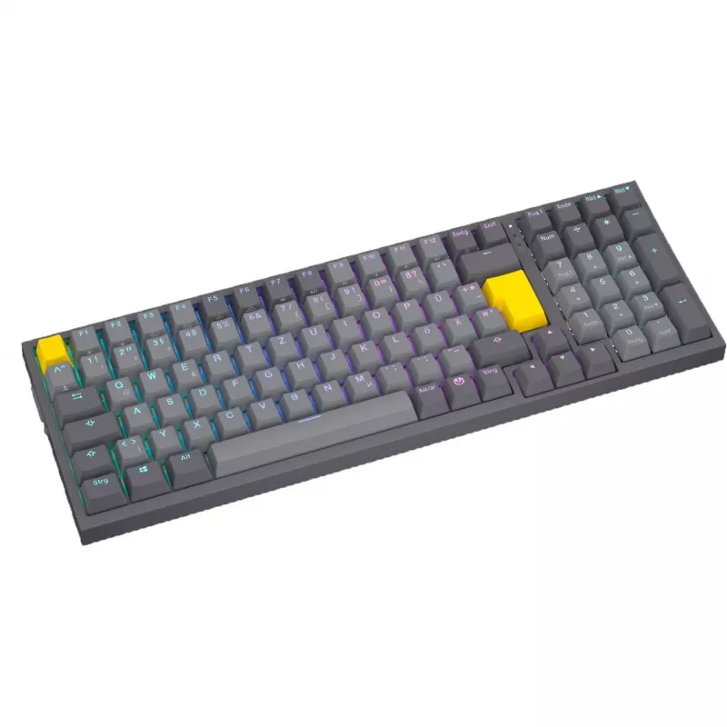 Celeris 1800, žaidimų klaviatūra pilka, DE išdėstymas, ENDORFY Geltona by Gateron