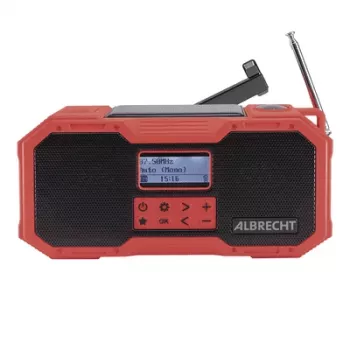 Albrecht DR 112 DAB+ lauko radijas su rankine dinama UKW, SOS, žibintuvėlis, saulės energija, išorinė baterija (27911)