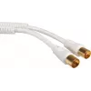 - Antennenkabel - IEC-Anschluss männlich bis IEC-Anschluss weiblich - 5 m - abgeschirmt - 100 dB - weiß