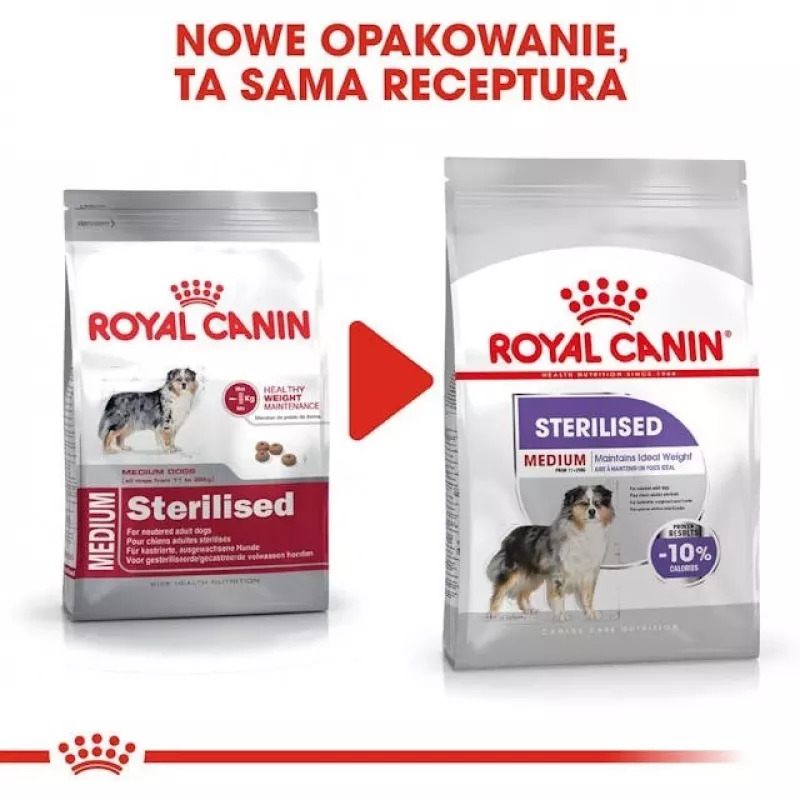 Sausas šunų maistas Royal Canin Medium Sterilised Adult 12 kg — sterilizuotiems vidutinių veislių suaugusiems šunims, Paukštiena, Baltymai 28 %, Riebalai 13 %