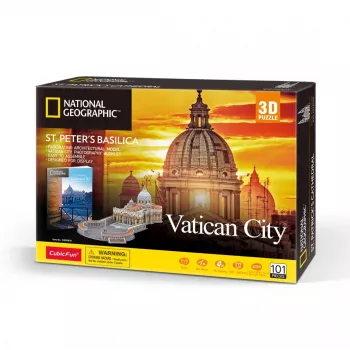 3D puzzle Cubicfun Šv. Petro bazilikos modelis 306-DS0997H, kartoninės dalys, surinktas mastelio modelis