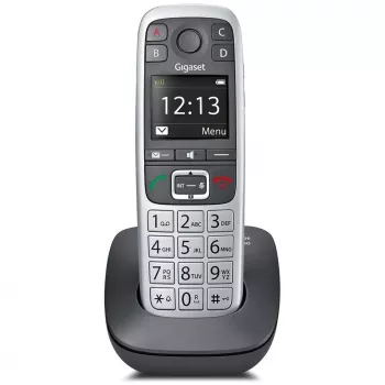 Gigaset E560 telefono DECT belaidis telefonas su skambučio numerio atpažinimu, juodas, sidabrinis