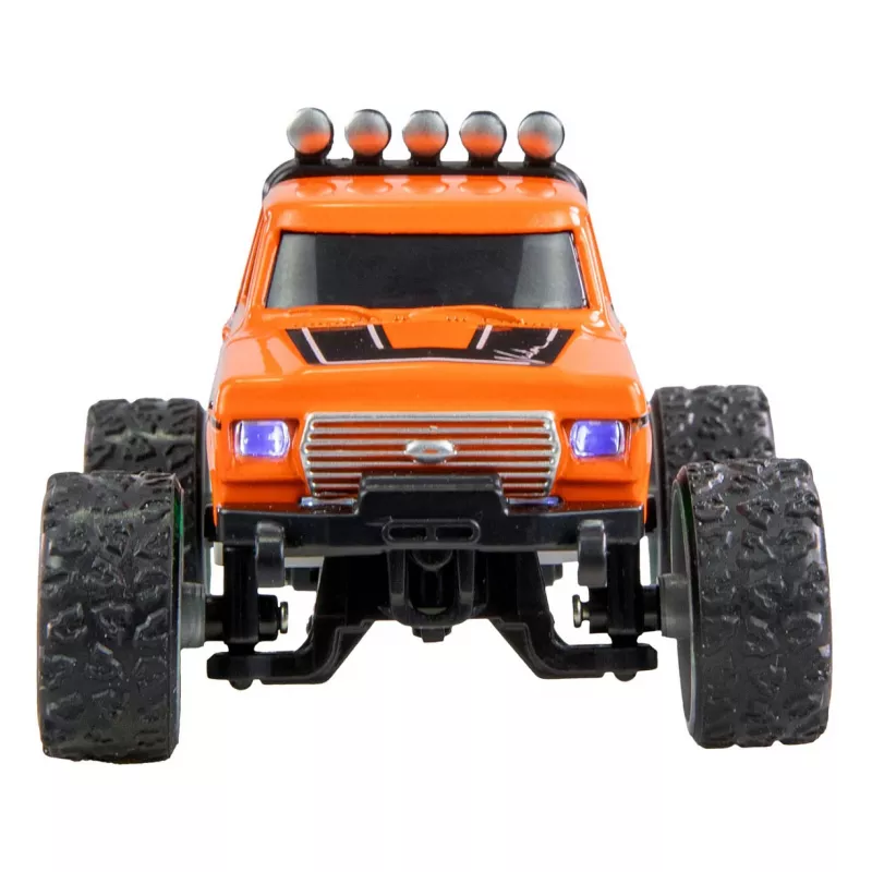 Nuotolinio valdymo monstrų sunkvežimis Amewi DieCast 1:64 RTR oranžinis, lieto metalo kėbulas, paruoštas naudojimui