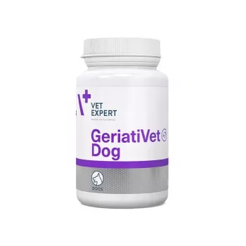 Maisto papildas VETEXPERT GeriatiVet Dog 45 kapsulės — vyresnio amžiaus šunims, tablečių forma, tinka visoms veislėms, be konservantų ir glitimo