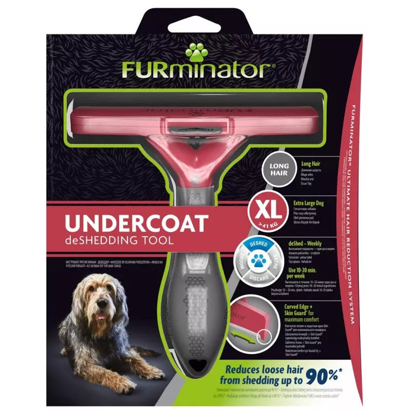 Plaukų šalinimo įrankis FURminator FUR151234 ilgaplaukiams didelių veislių šunims, juodas, 470 g