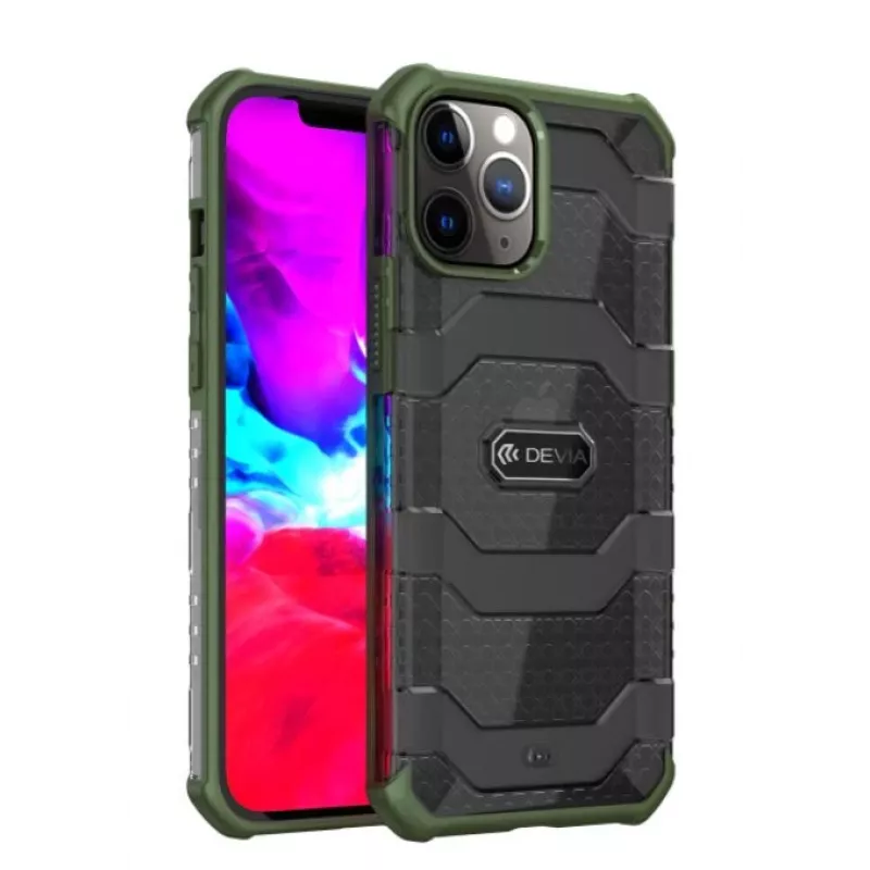 Apsauginis smūgiams atsparus dėklas Devia Vanguard, skirtas iPhone 12 mini, žalias