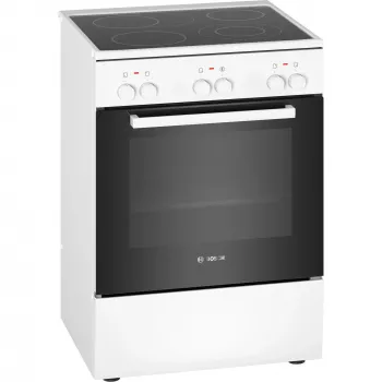 Bosch HKA090220 viryklė Laisvai pastatoma viryklė Elektrinė Keraminė kaitlentė Balta