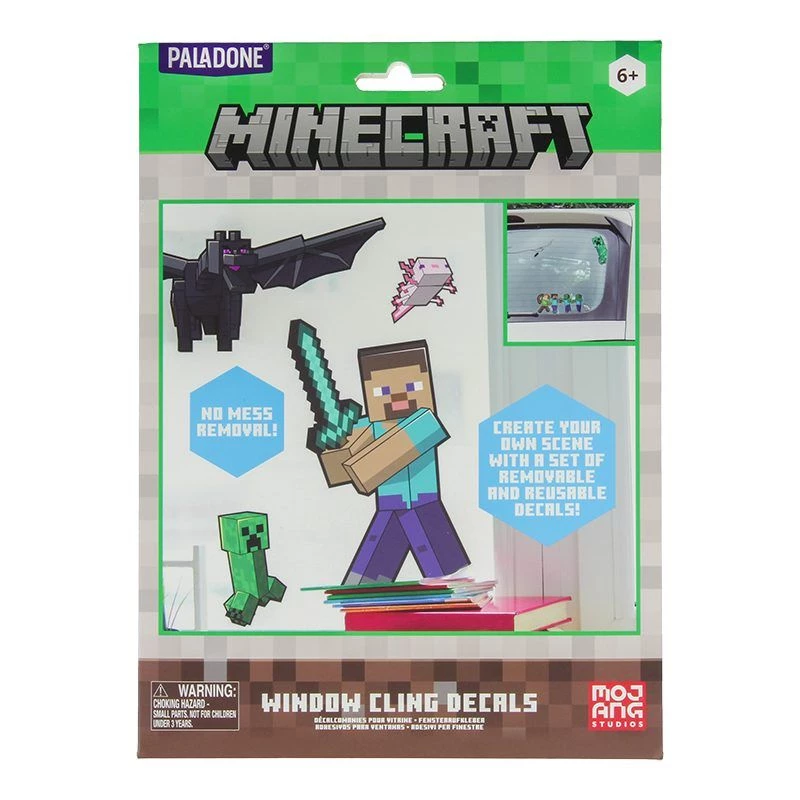 “Window Cling Decals Paladone Minecraft PP13105MCF” – daugkartiniai dekoratyviniai lipdukai langams ir lygiems paviršiams
