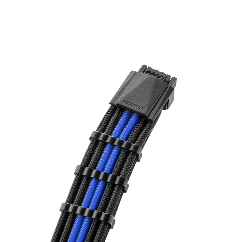 Maitinimo kabelis CableMod PRO ModMesh 12VHPWR į 8 kontaktų PCIe, 45 cm, juoda/mėlyna