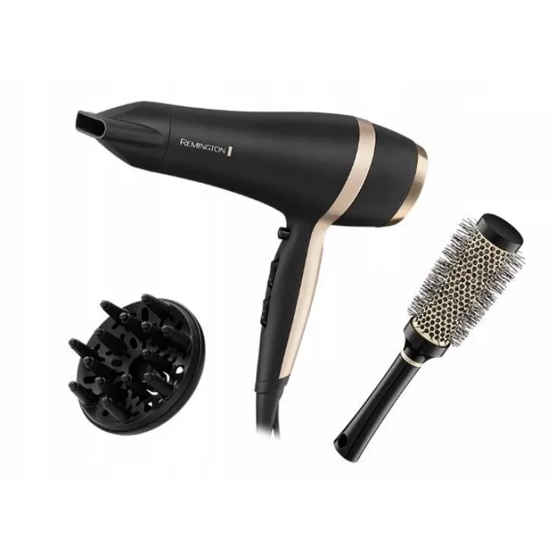 Remington Salon Smooth plaukų džiovintuvo dovanų rinkinys | D6940GP | 2100 W | Temperatūros režimų skaičius 3 | Joninė funkcija | Difuzorius | Juoda