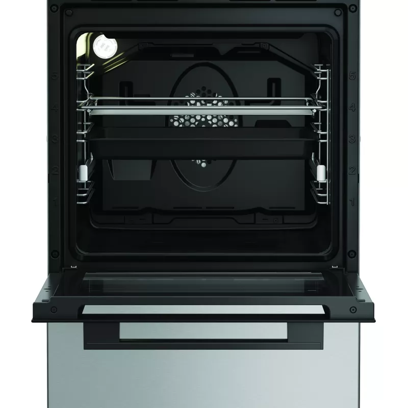 Whirlpool viryklė | W5G8LMSWTX | Kaitlentės tipas Dujos | Orkaitės tipas Elektrinė | Nerūdijantis plienas | Plotis 50 cm | Gylis 60 cm | 60 l