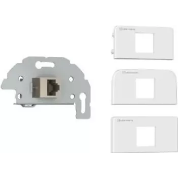 Kindermann 7456-423 Cat-6/6A (RJ45) jungties plokštė Sch./Klemmt., baltos spalvos RAL 9010 (7456000423)