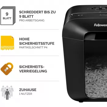Fellowes Powershred LX50 popierinis smulkintuvas, dalelių pjovimas, juodas