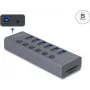 Išorinis USB 3.0 6 prievadų šakotuvas DELOCK 64237 su individualiais jungikliais ir SD/MicroSD kortelių lizdu