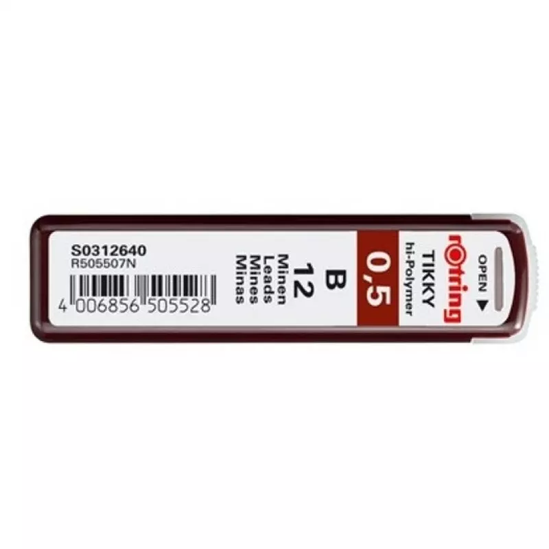 Švino užpildas Rotring Polymer Leads B 0,5 mm S0312640