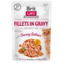Šlapias kačių maistas Brit Fillets in Gravy — lašišos filė gabalėliai padaže, 85 g pakelis, BRIT Care, suaugusioms katėms, drėgmė 82%