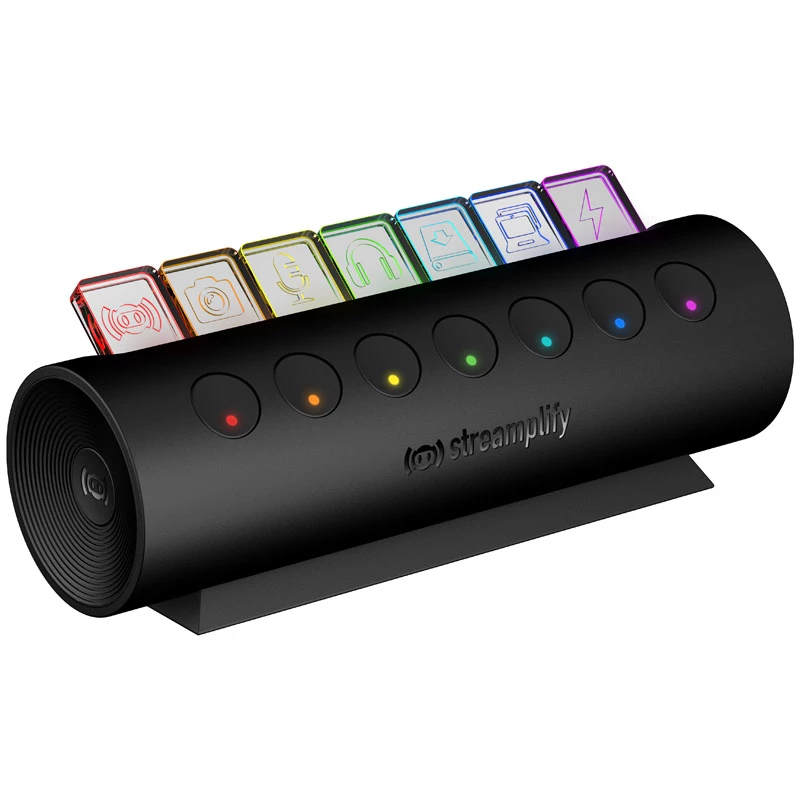 Streamplify HUB CTRL 7, 7x USB 3.0 Type A, RGB, 12V, EU maitinimo laidas - juoda