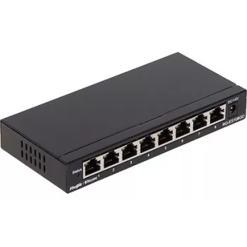 Ruijie Networks RG-ES108GD tinklo komutatorius Nevaldomas Gigabit Ethernet (10/100/1000) Juodas