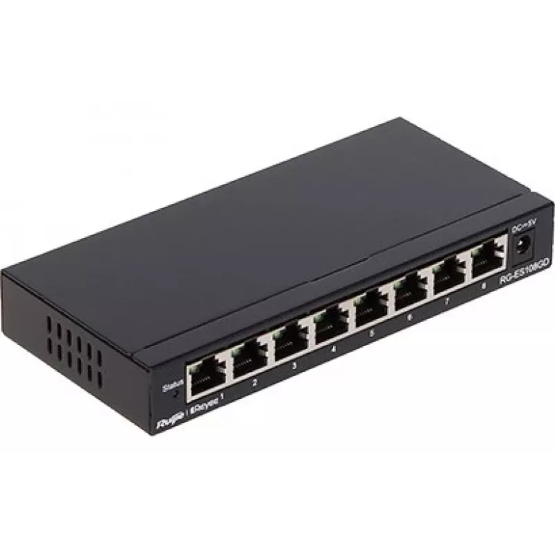 Ruijie Networks RG-ES108GD tinklo komutatorius Nevaldomas Gigabit Ethernet (10/100/1000) Juodas