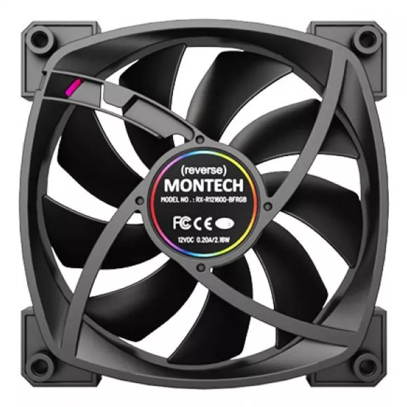 Montech RX120 PWM kompiuterio korpuso ventiliatorius 12 cm juodas 3 vnt.