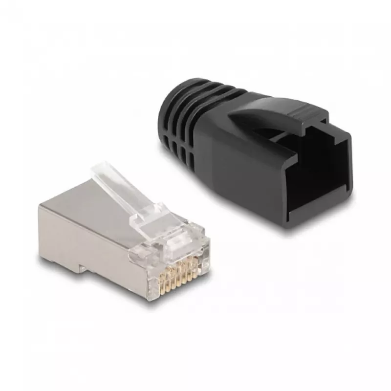 DeLOCK RJ50 modulinis kištukas Cat.5e 25 vnt. rinkinys vyriškas juoda sidabrinė