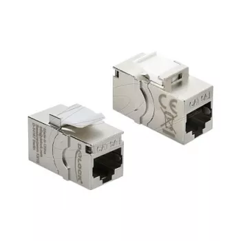 Keystone modulis komunikaciniam skydeliui DELOCK RJ45 Cat.6A su užsukamu apsauginiu dangteliu, mėlynas