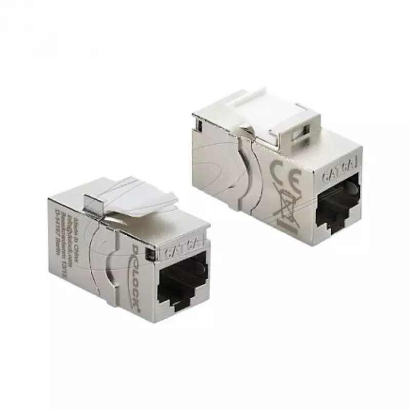 Keystone modulis komunikaciniam skydeliui DELOCK RJ45 Cat.6A su užsukamu apsauginiu dangteliu, mėlynas