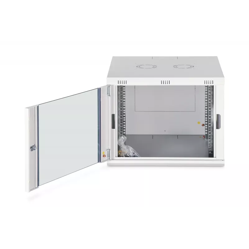 Ant sienos montuojama 19 colių stovo spinta DIGITUS Dynamic-N DN-37106 — 9U, 600x600 mm, IP20, raktinis užraktas