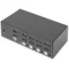 DIGITUS KVM jungiklis, 4 prievadų, dviejų ekranų, 4K, DisplayPort®