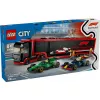 LEGO CITY 60445 F1 - Sunkvežimis su RB20 ir AMR24 F1 automobiliais