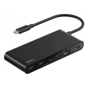 Belkin CONNECT USB-C 8-in-1 Hub Dual USB-C Ports JuodaINC024hqBK