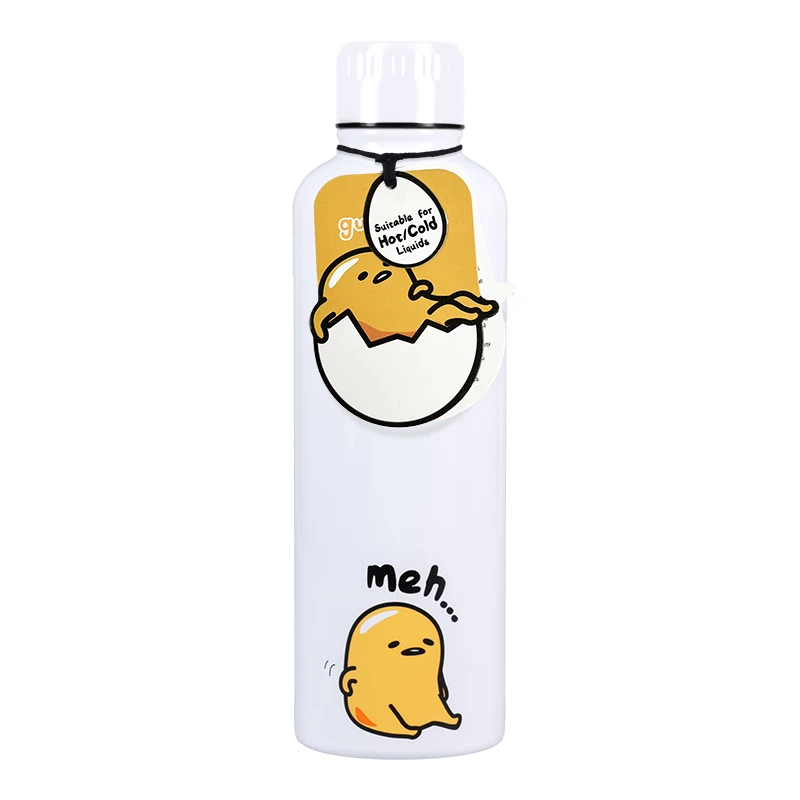 Metalinis vandens butelis Paladone Gudetama — izoliuotas nerūdijančio plieno butelis su personažo dizainu