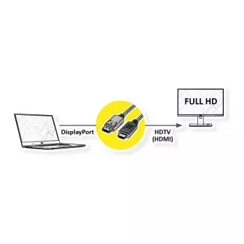 ROLINE Recycled Material 11.45.5781 vaizdo kabelio adapteris 2 m DisplayPort HDMI Juoda