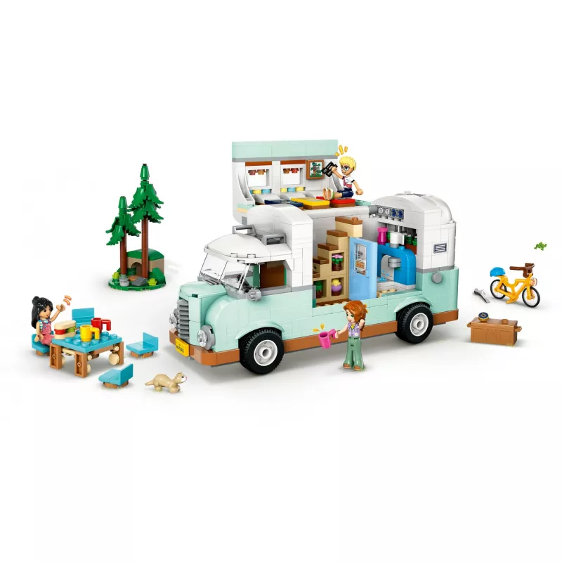 LEGO Motor Home rinkinys 42663 — LEGO Friends kemperis, 778 dalys, 3 mini lėlės, amžius 7+