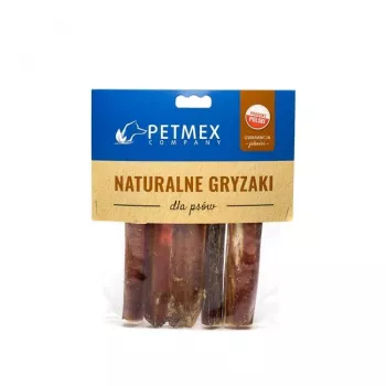 Šunų kramtukas PETMEX Beef penis cut 12 cm, pakuotėje 5 vnt. – natūralus vieno ingrediento dantų kramtukas, 30 g vnt.