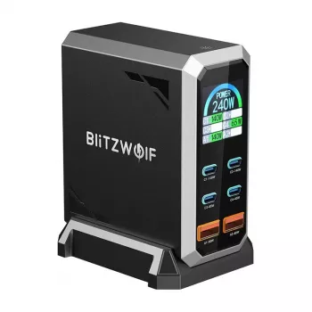 Blitzwolf BW-S31 2xUSB-A, 4xUSB-C, PD, 240W tinklo įkroviklis